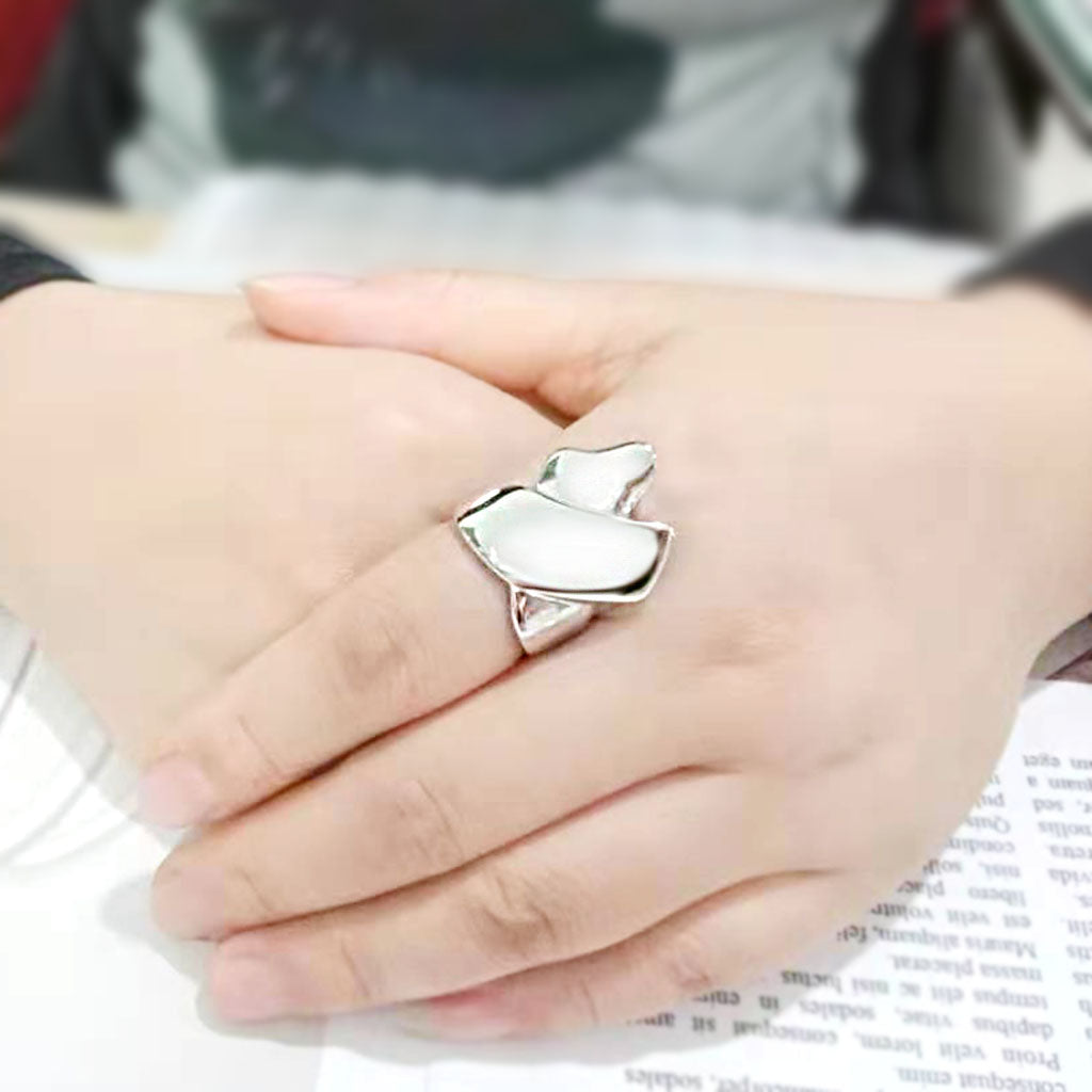 High polished (no plating) Stainless Steel Ring with NoStone in No Stone
