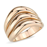 IP Rose Gold(Ion Plating) Stainless Steel Ring with NoStone in No Stone