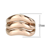 IP Rose Gold(Ion Plating) Stainless Steel Ring with NoStone in No Stone