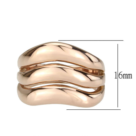 IP Rose Gold(Ion Plating) Stainless Steel Ring with NoStone in No Stone