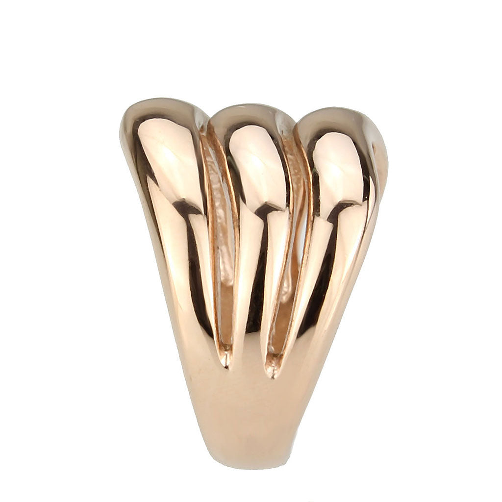 IP Rose Gold(Ion Plating) Stainless Steel Ring with NoStone in No Stone