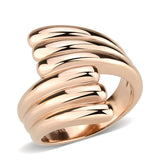 IP Rose Gold(Ion Plating) Stainless Steel Ring with NoStone in No Stone