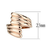 IP Rose Gold(Ion Plating) Stainless Steel Ring with NoStone in No Stone