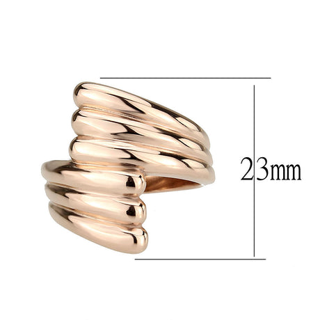 IP Rose Gold(Ion Plating) Stainless Steel Ring with NoStone in No Stone