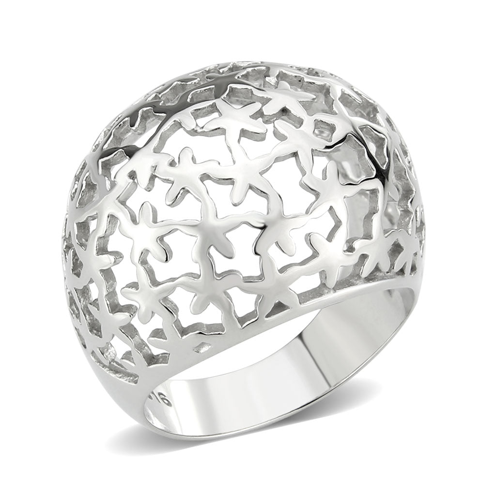 High polished (no plating) Stainless Steel Ring with NoStone in No Stone