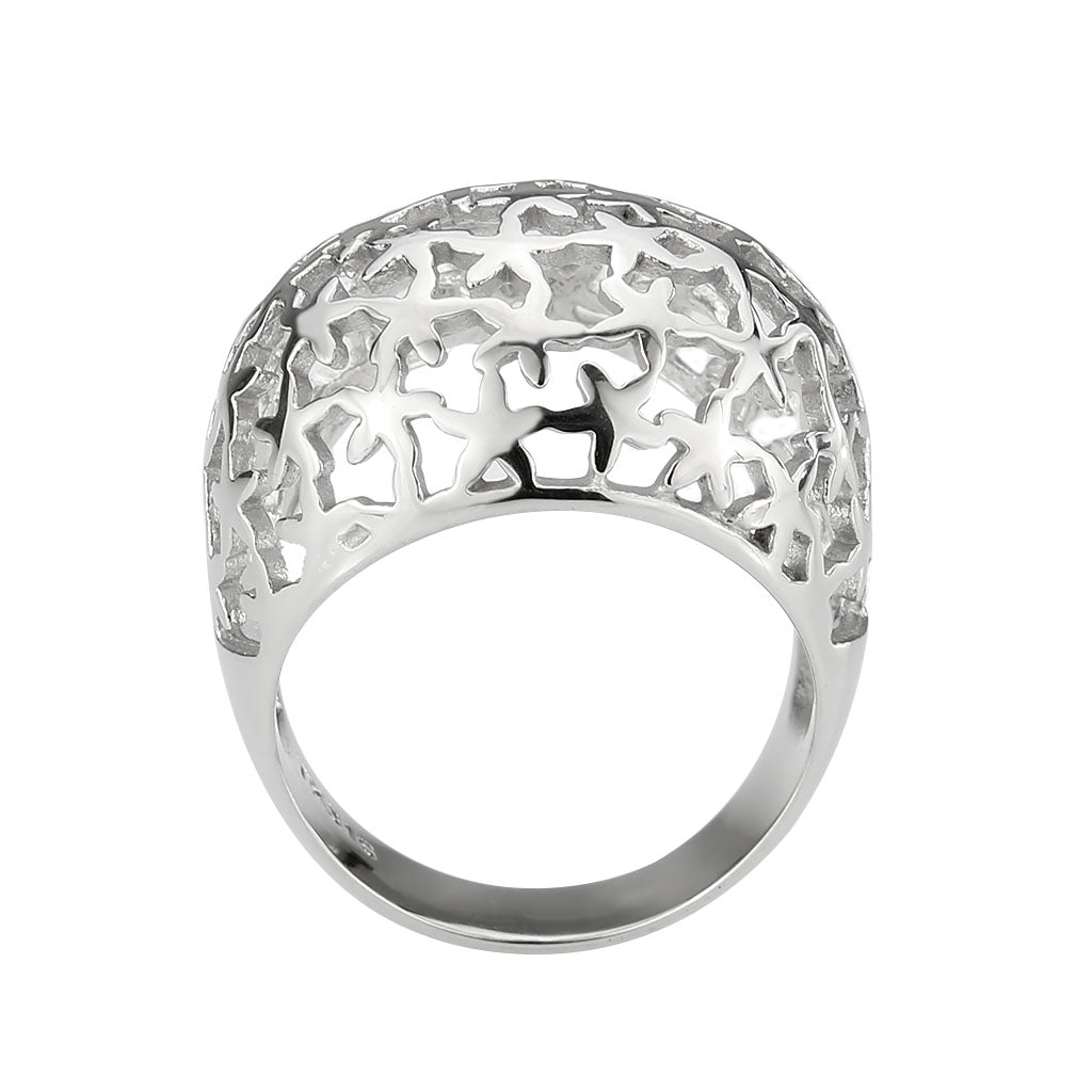 High polished (no plating) Stainless Steel Ring with NoStone in No Stone