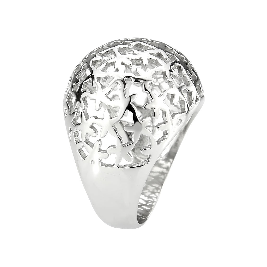 High polished (no plating) Stainless Steel Ring with NoStone in No Stone