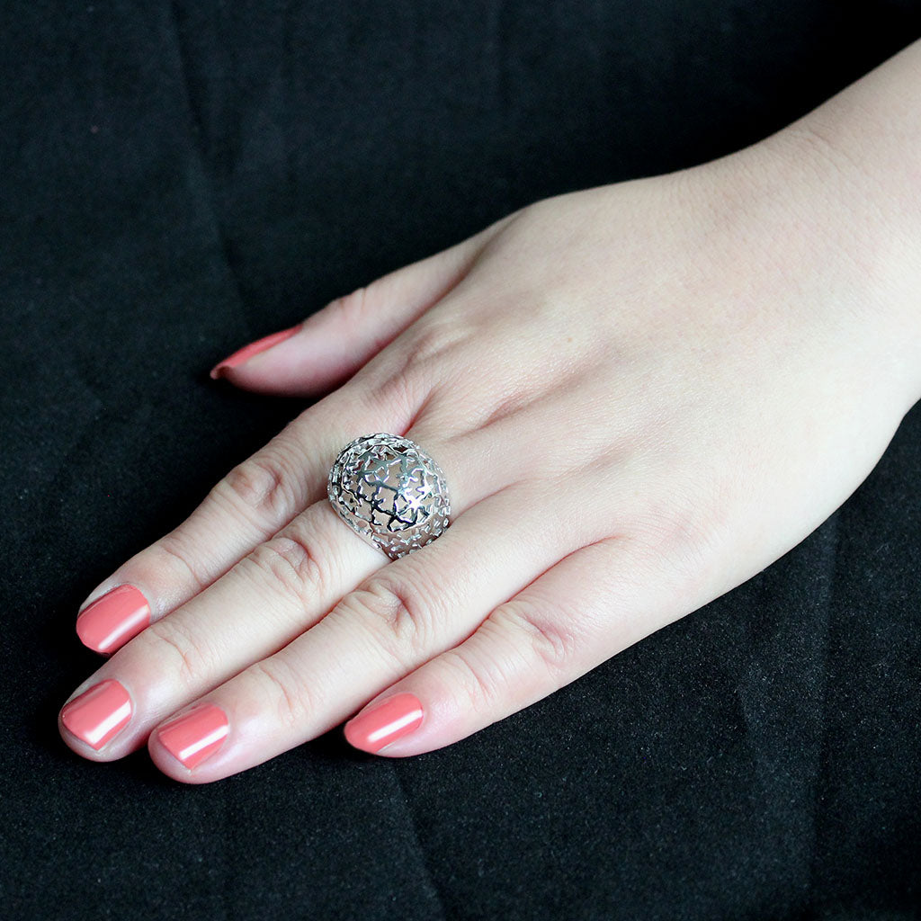 High polished (no plating) Stainless Steel Ring with NoStone in No Stone