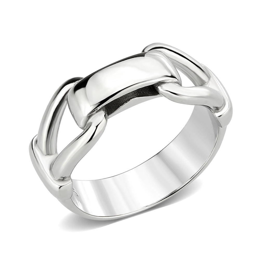 High polished (no plating) Stainless Steel Ring with NoStone in No Stone