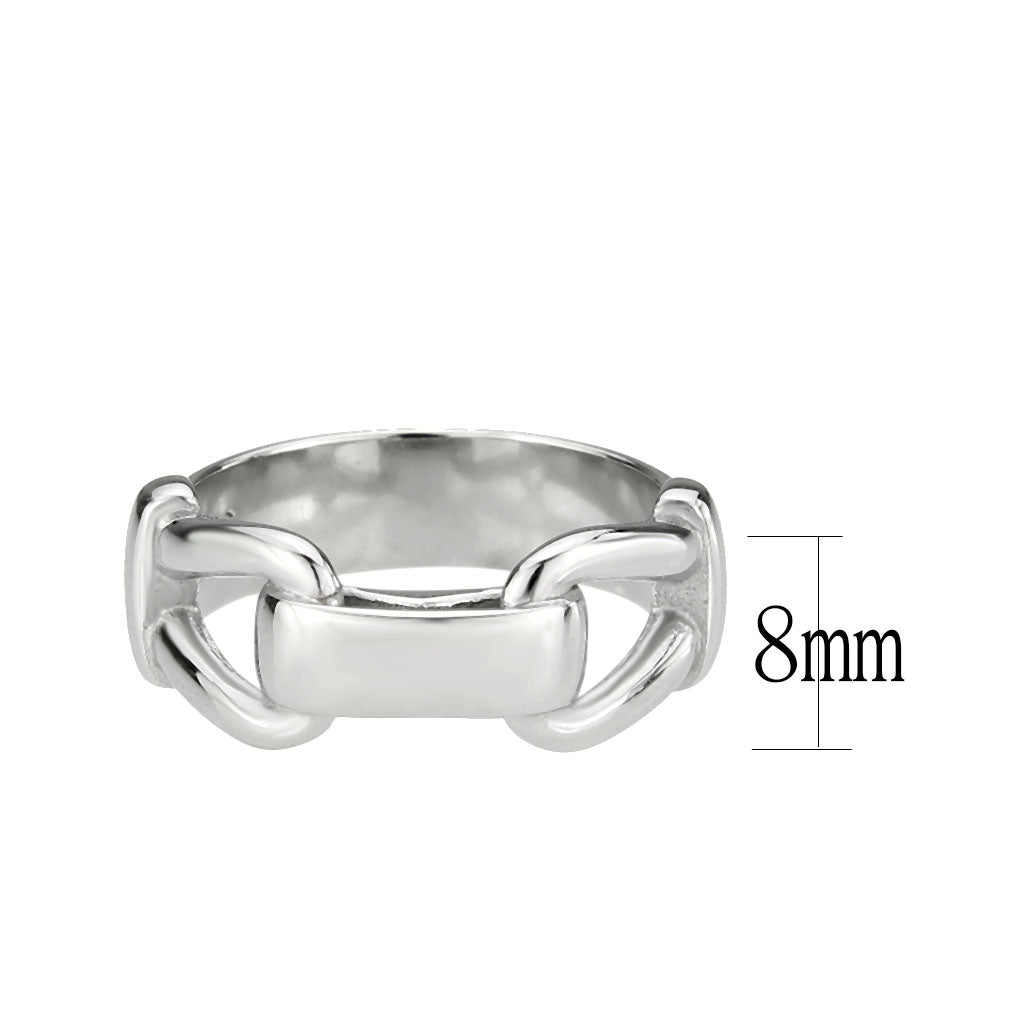 High polished (no plating) Stainless Steel Ring with NoStone in No Stone
