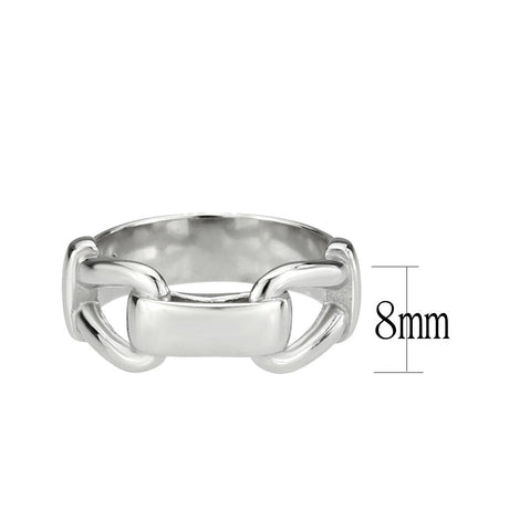 High polished (no plating) Stainless Steel Ring with NoStone in No Stone