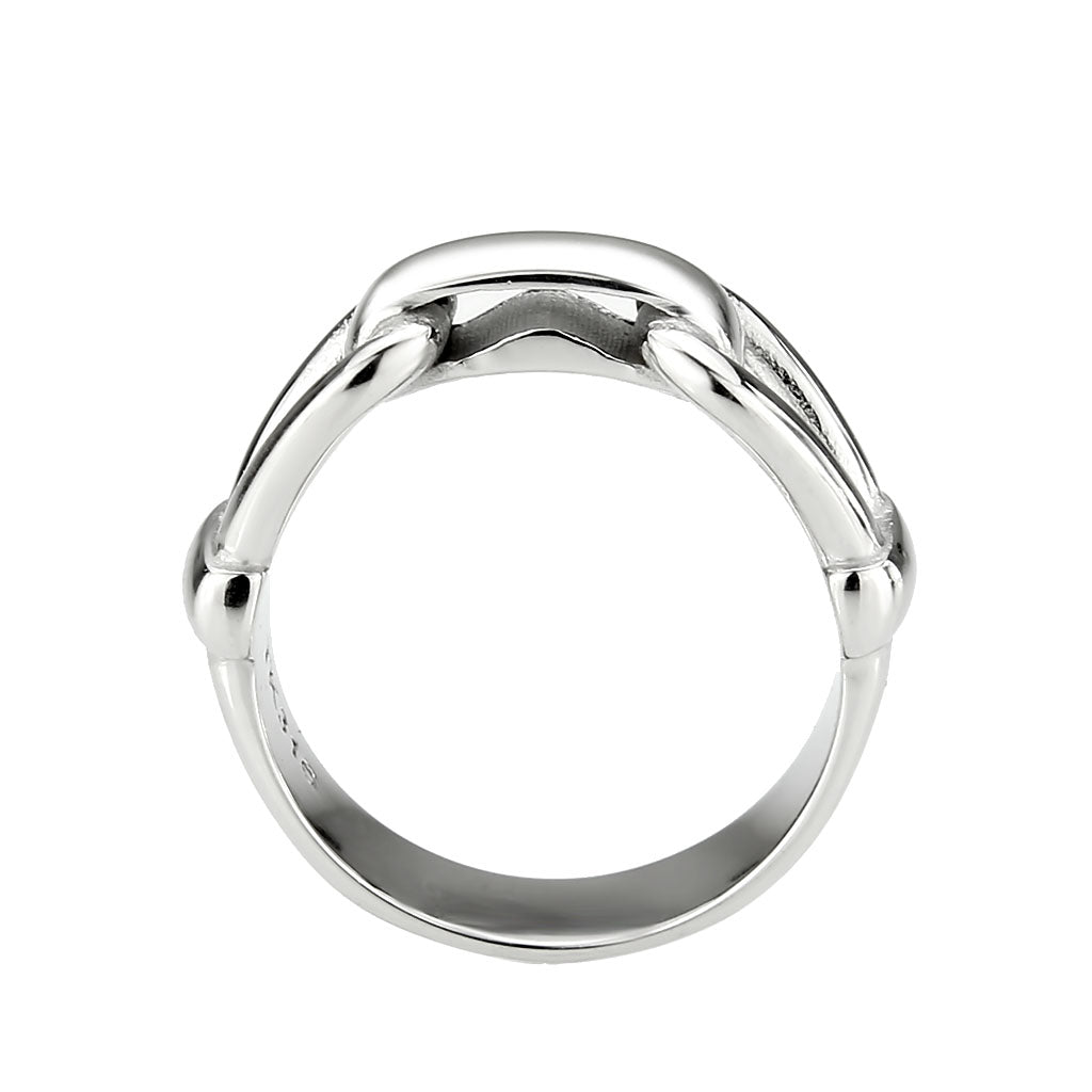 High polished (no plating) Stainless Steel Ring with NoStone in No Stone