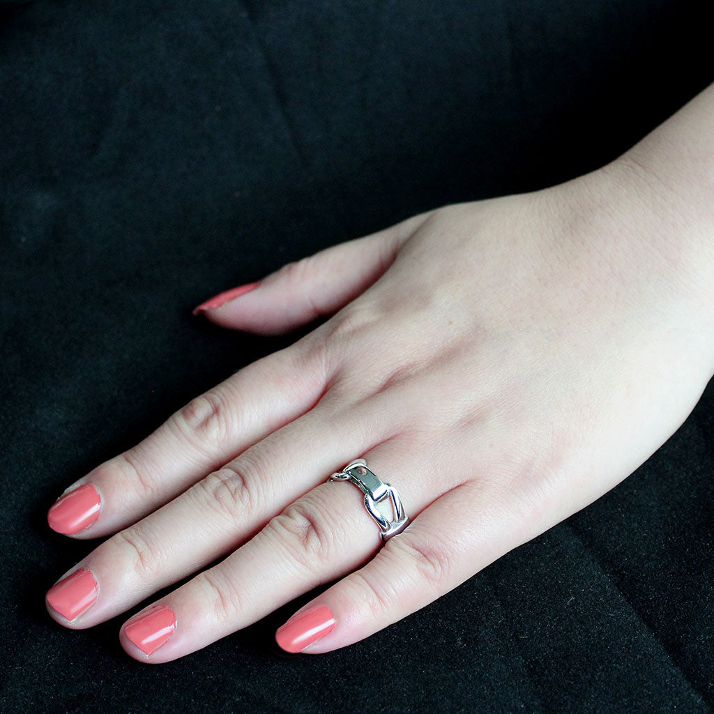 High polished (no plating) Stainless Steel Ring with NoStone in No Stone