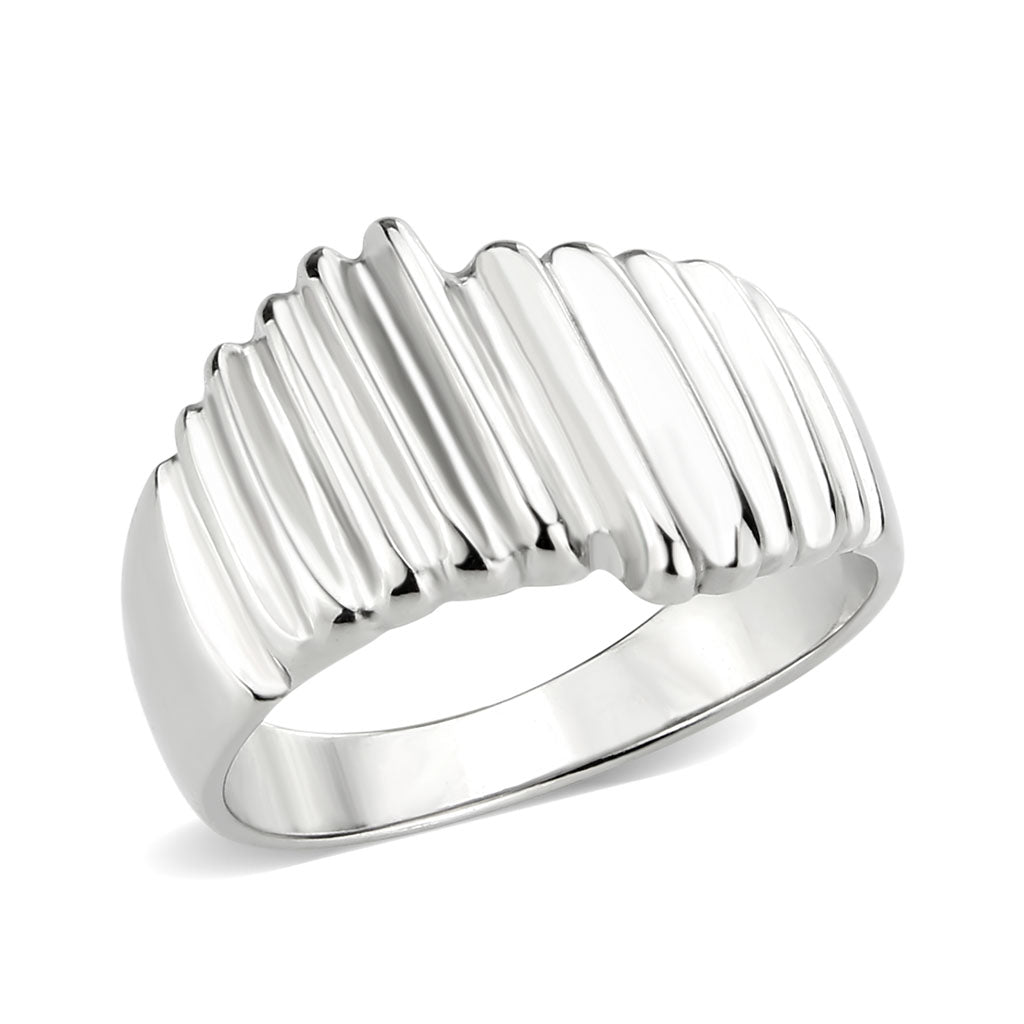 High polished (no plating) Stainless Steel Ring with NoStone in No Stone