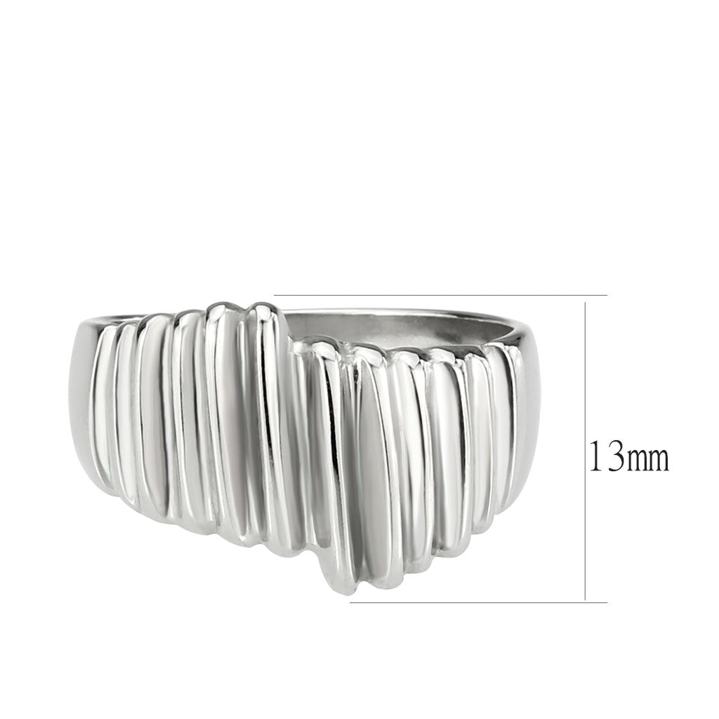 High polished (no plating) Stainless Steel Ring with NoStone in No Stone