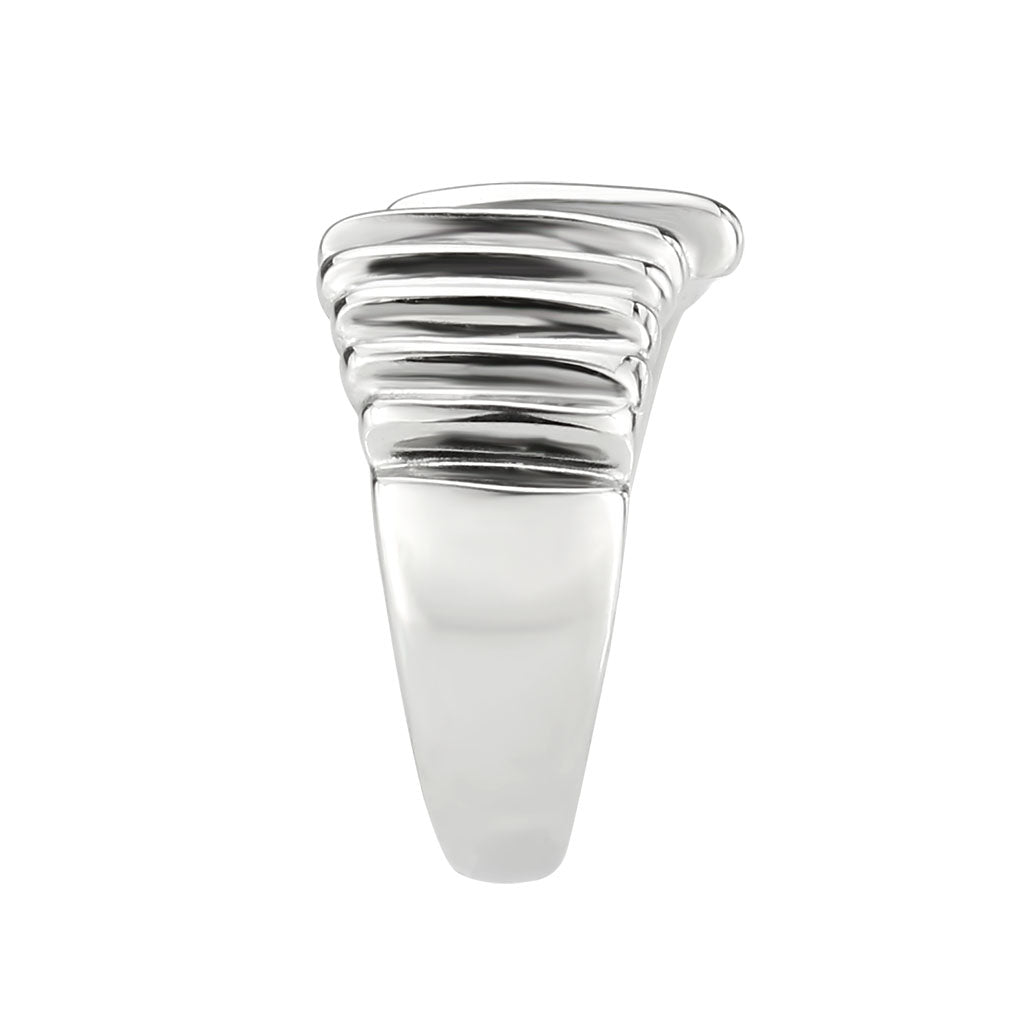 High polished (no plating) Stainless Steel Ring with NoStone in No Stone