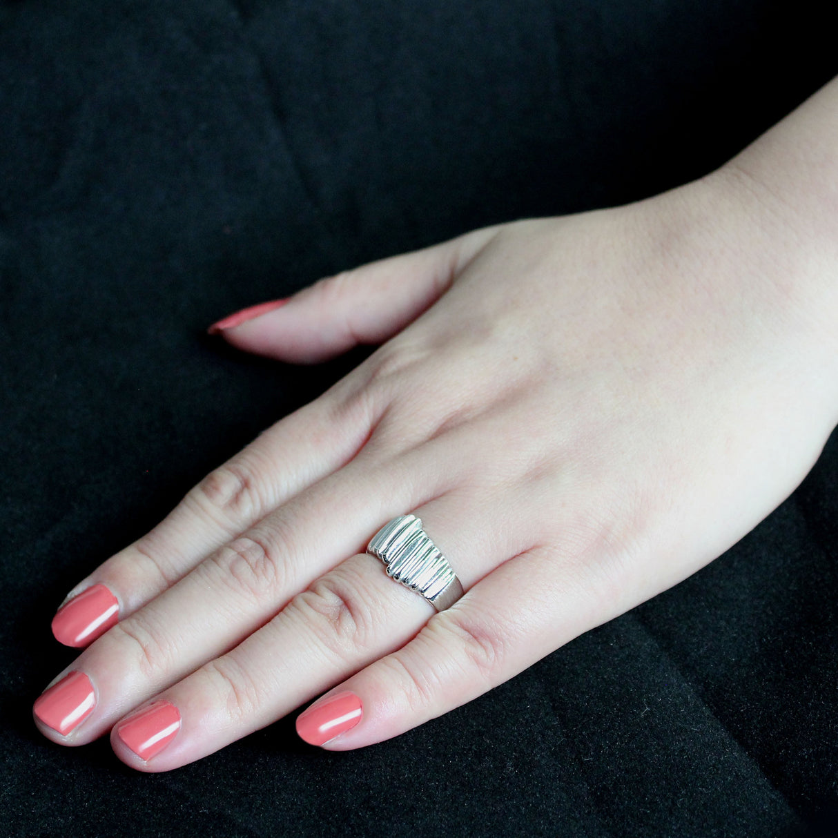 High polished (no plating) Stainless Steel Ring with NoStone in No Stone
