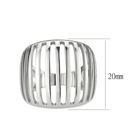 High polished (no plating) Stainless Steel Ring with NoStone in No Stone