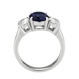 High polished (no plating) Stainless Steel Ring with Synthetic in Montana