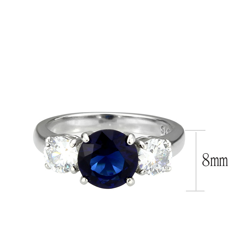 High polished (no plating) Stainless Steel Ring with Synthetic in Montana