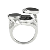 High polished (no plating) Stainless Steel Ring with AAA Grade CZ in Clear