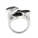 High polished (no plating) Stainless Steel Ring with AAA Grade CZ in Clear