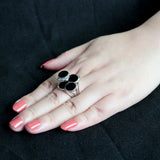High polished (no plating) Stainless Steel Ring with AAA Grade CZ in Clear