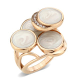 IP Rose Gold(Ion Plating) Stainless Steel Ring with AAA Grade CZ in Clear