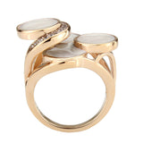 IP Rose Gold(Ion Plating) Stainless Steel Ring with AAA Grade CZ in Clear