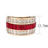IP Rose Gold(Ion Plating) Stainless Steel Ring with Top Grade Crystal in Red Series
