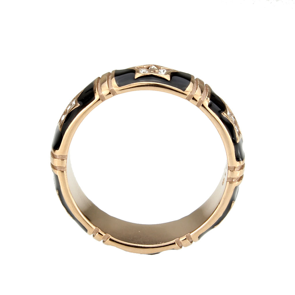 IP Rose Gold(Ion Plating) Stainless Steel Ring with Top Grade Crystal in Clear