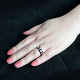 IP Rose Gold(Ion Plating) Stainless Steel Ring with Top Grade Crystal in Clear
