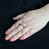 IP Rose Gold(Ion Plating) Stainless Steel Ring with Top Grade Crystal in Fireopal