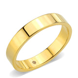 IP Gold Stainless Steel Ring with Top Grade Crystal in Clear