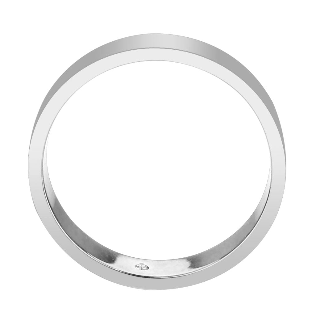 High Polished( No Plated) Stainless Steel Ring with Top Grade Crystal in Clear