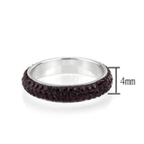 High polished (no plating) Stainless Steel Ring with Top Grade Crystal  in Amethyst(204)