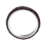 High polished (no plating) Stainless Steel Ring with Top Grade Crystal  in Amethyst(204)