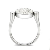 High polished (no plating) Stainless Steel Ring with Top Grade Crystal in Clear