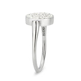 High polished (no plating) Stainless Steel Ring with Top Grade Crystal in Clear
