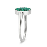 High polished (no plating) Stainless Steel Ring with Top Grade Crystal in Emerald