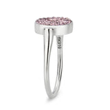 High polished (no plating) Stainless Steel Ring with Top Grade Crystal in LightAmethyst