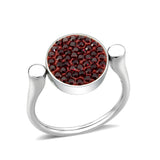 High polished (no plating) Stainless Steel Ring with Top Grade Crystal in Light Siam