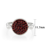 High polished (no plating) Stainless Steel Ring with Top Grade Crystal in Light Siam