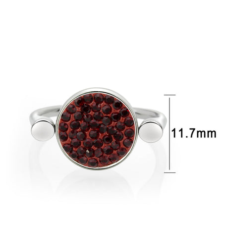 High polished (no plating) Stainless Steel Ring with Top Grade Crystal in Light Siam