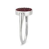 High polished (no plating) Stainless Steel Ring with Top Grade Crystal in Light Siam