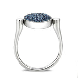 High polished (no plating) Stainless Steel Ring with Top Grade Crystal in Montana