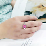 High polished (no plating) Stainless Steel Ring with Top Grade Crystal in Rose