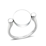 High polished (no plating) Stainless Steel Ring with Top Grade Crystal in Topaz