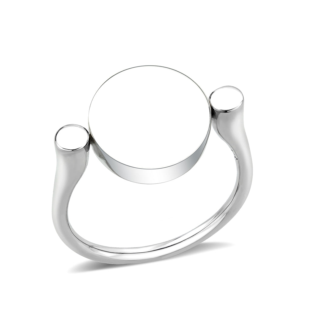 High polished (no plating) Stainless Steel Ring with Top Grade Crystal in Emerald
