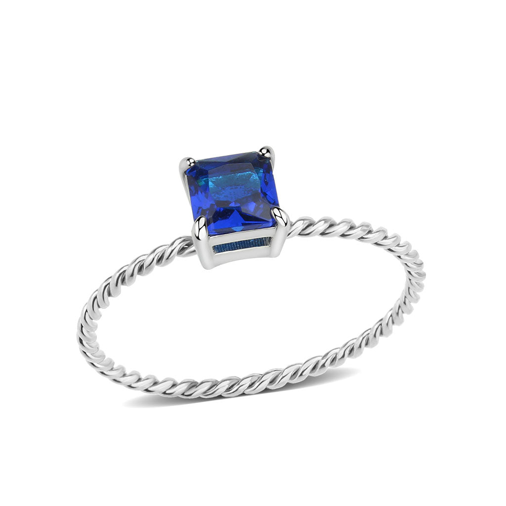 High polished (no plating) Stainless Steel Ring with Synthetic in Montana